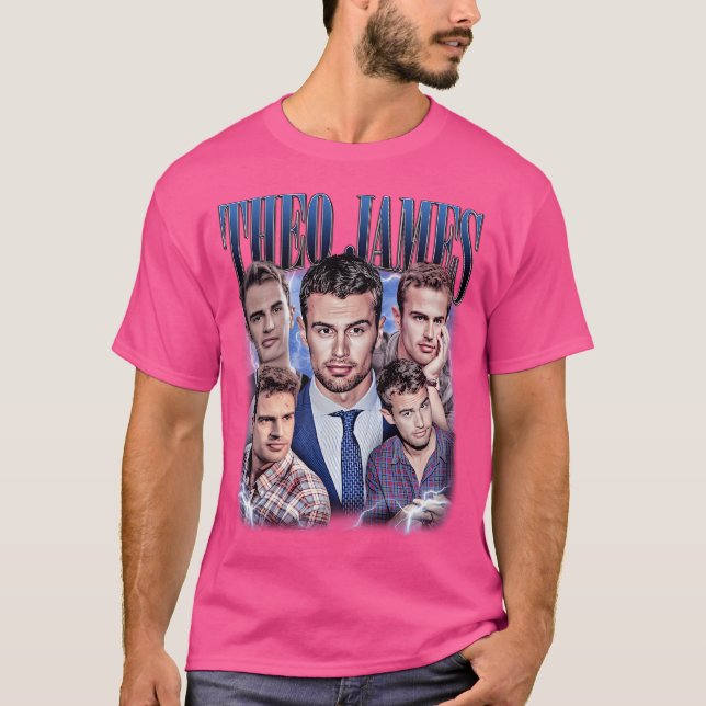 Theo James Bootleg Vintage Tshirt T Shirt (Framsida)
