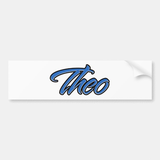 Theo Namn blue Aufkleber Sticker Autoaufkleber Bildekal (Framsidan)