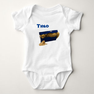 Theo Namn Med Katt I En Låda, Baby Bodysuit T Shirt