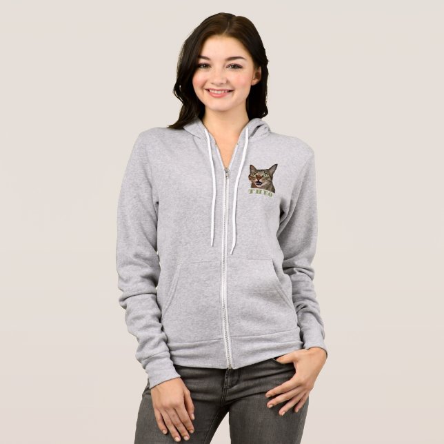Theo stank ansikte zip up hoodie t shirt (Hel framsida)