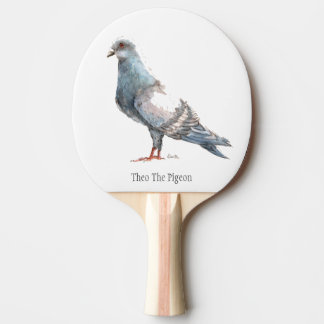 "Theo the Pigeon" Bird Ping Pong Paddle Pingisracket