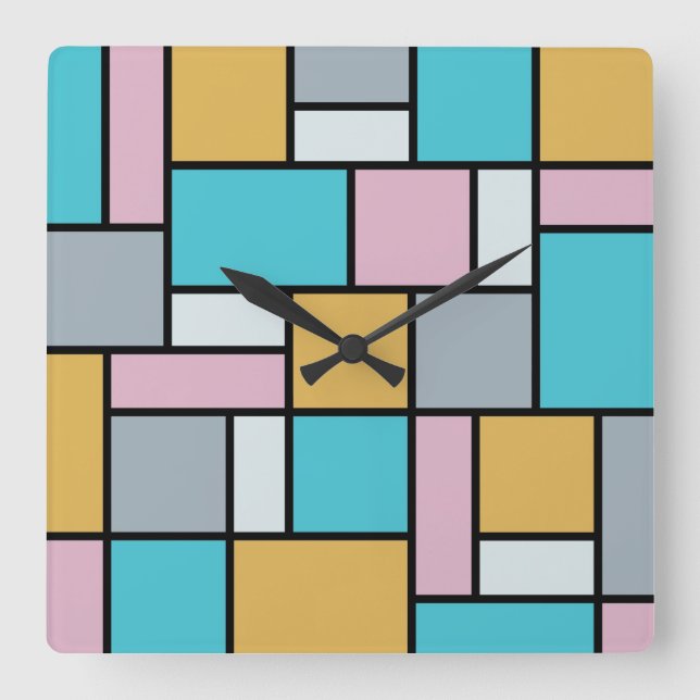 Theo Van Doesburg - Komposition 17 - Mondrian Art Fyrkantig Klocka (Framsida)