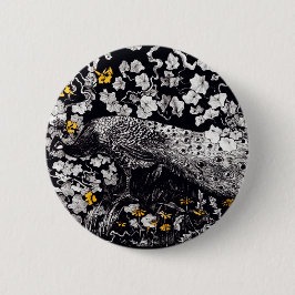 Theo Van Hoytema Retro Peacock Clip Art Black och Knapp