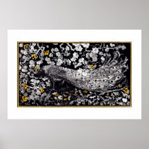 Theo Van Hoytema Retro Peacock Clip Art Black och