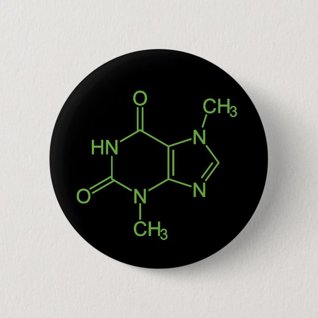 Theobromin Choklad Molekyl Kemisk Diagram Knapp (Framsida)
