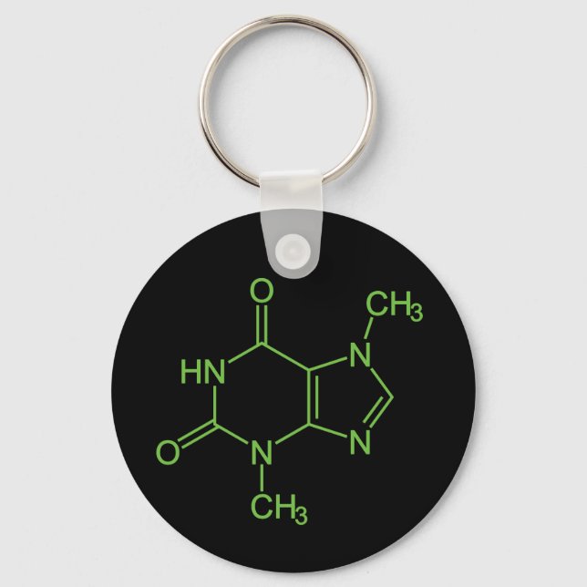 Theobromin Choklad Molekyl Kemisk Diagram Nyckelring (Framsida)