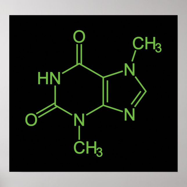 Theobromine Chocolate Molecule Chemical Diagram Poster (Framsidan)