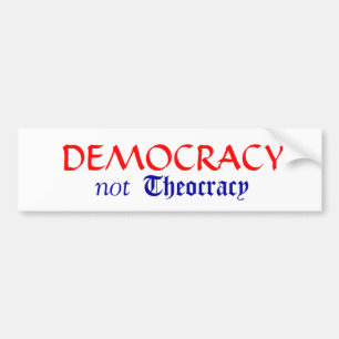 Theocracy för demokrati inte bildekal