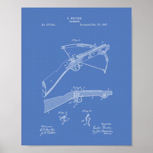Theodolite 1897 Patent Art Blueprint Poster (Framsidan)