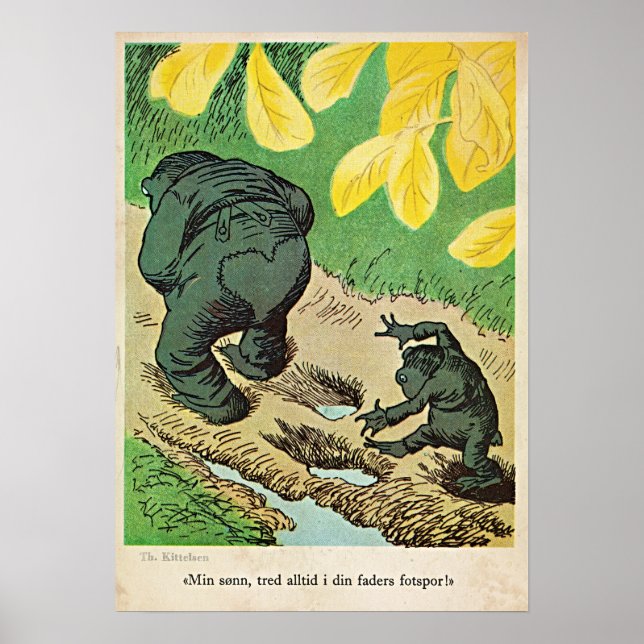 Theodor Kittelsen Min son försökte alltid följa Fa Poster (Framsidan)