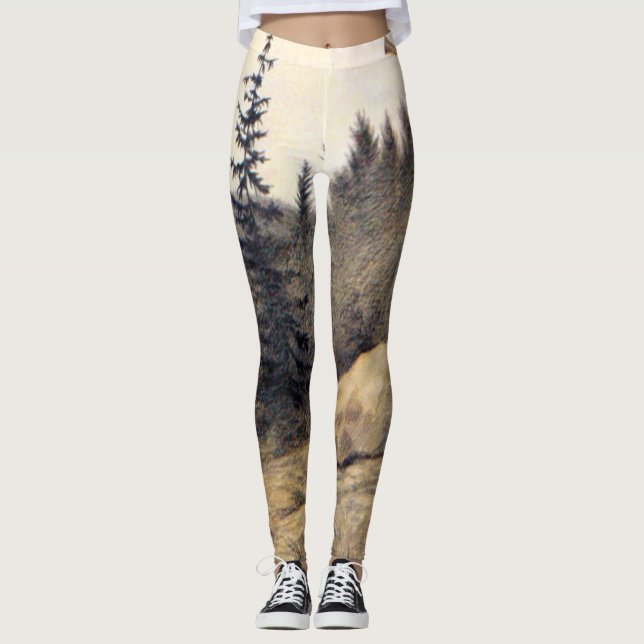 Theodor Kittelsen - Op under Fjeldet Toner en Lur Leggings (Framsida)