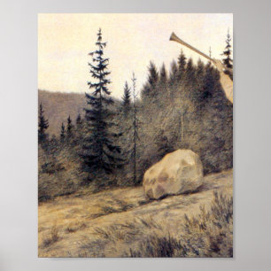 Theodor Kittelsen - Op under Fjeldet Toner en Lur Poster