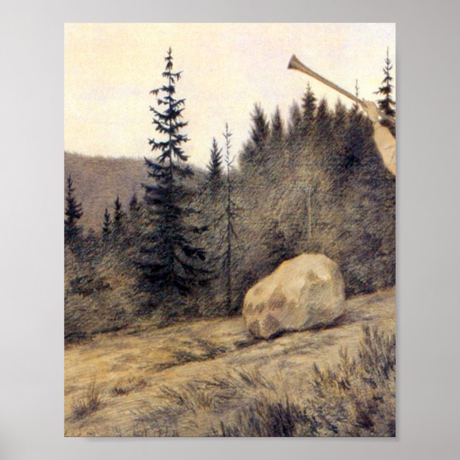 Theodor Kittelsen - Op under Fjeldet Toner en Lur Poster (Framsidan)