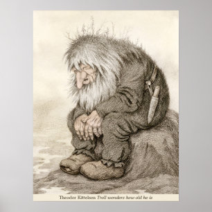 Theodor Kittelsen Troll undrar hur gammal CC0232 Poster
