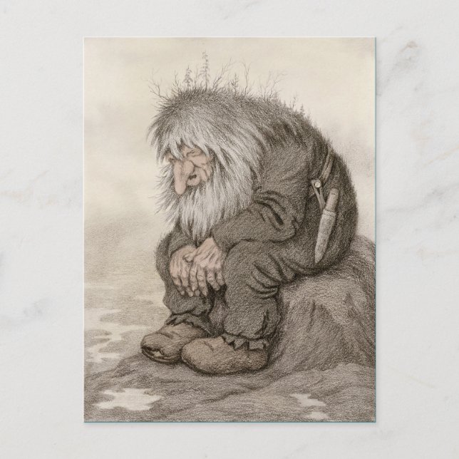 Theodor Kittelsen Troll undrar hur gammal CC1001 ä Vykort (Framsida)
