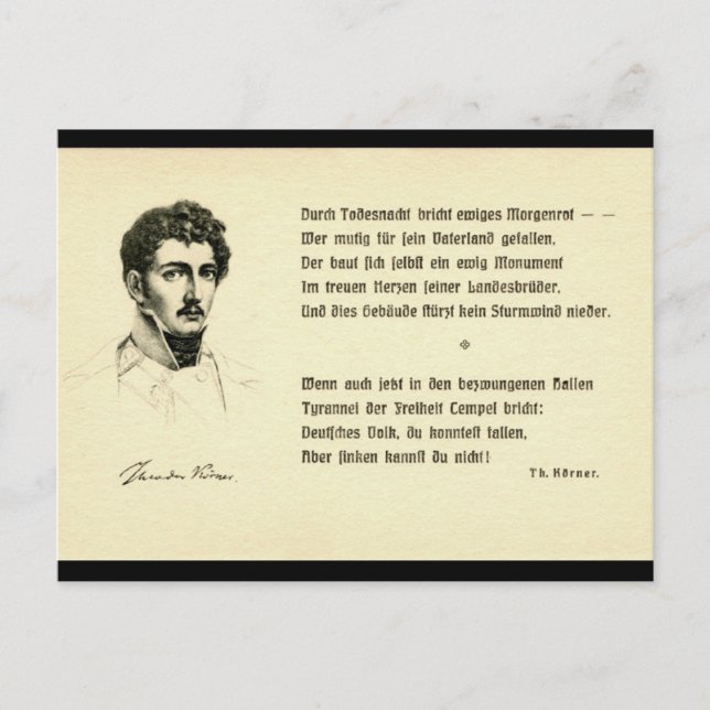 Theodor Körner Vykort (Framsida)