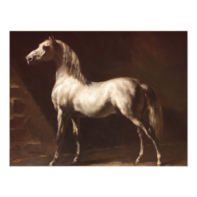 Theodore Gericault Vintage Grått Horse Fototryck (Framsidan)