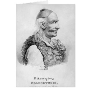 Theodore Kolokotronis graverad av Alois Hälsningskort