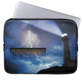 Theodore N. Vail Inspirational Quote "Overcome" Laptop Fodral