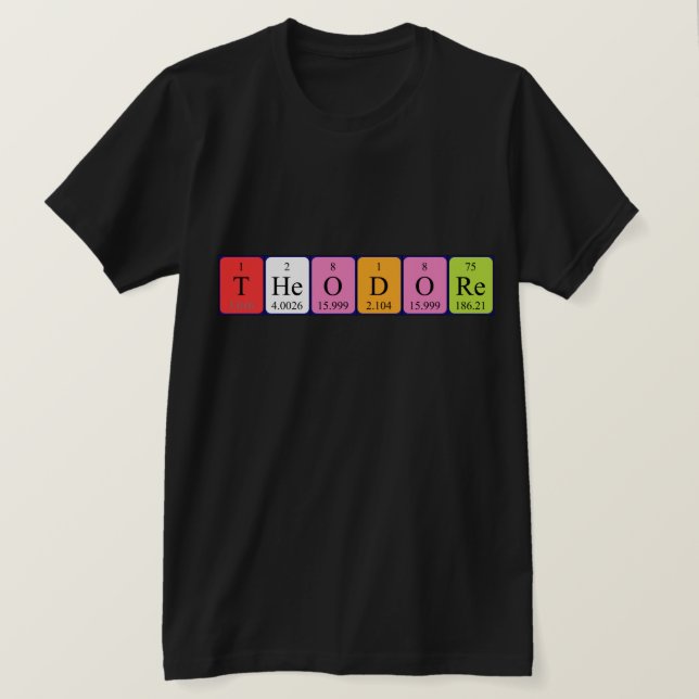 Theodore Periodisk bord namn-skjorta Tee Shirt (Design framsida)