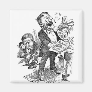 Theodore Roosevelt 1912 politiska tecknad Magnet