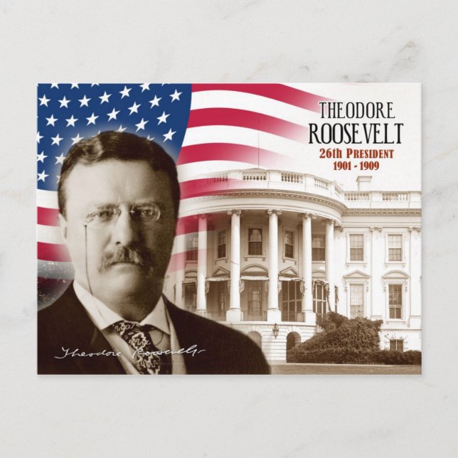 Theodore Roosevelt - 26:e president i USA Vykort (Framsida)