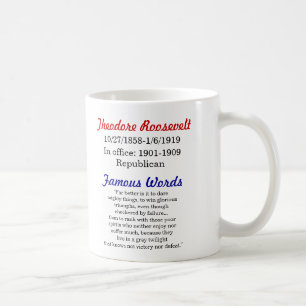 Theodore Roosevelt citationsteckenmugg Kaffemugg