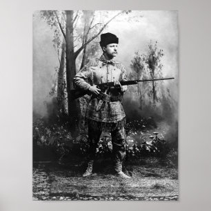 Theodore Roosevelt - Hunting Porträtt Poster
