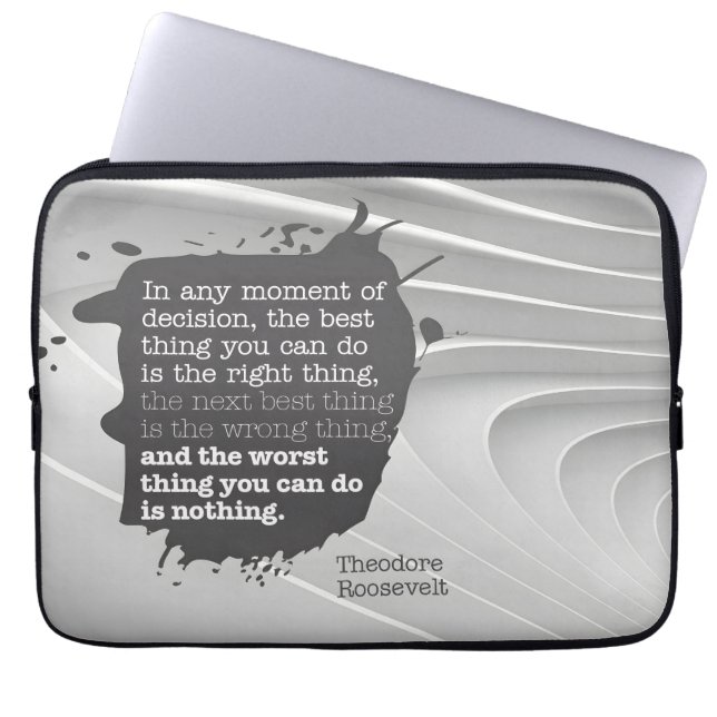 Theodore Roosevelt inspirational Quote "Decision" Laptop Fodral (Framsidan)