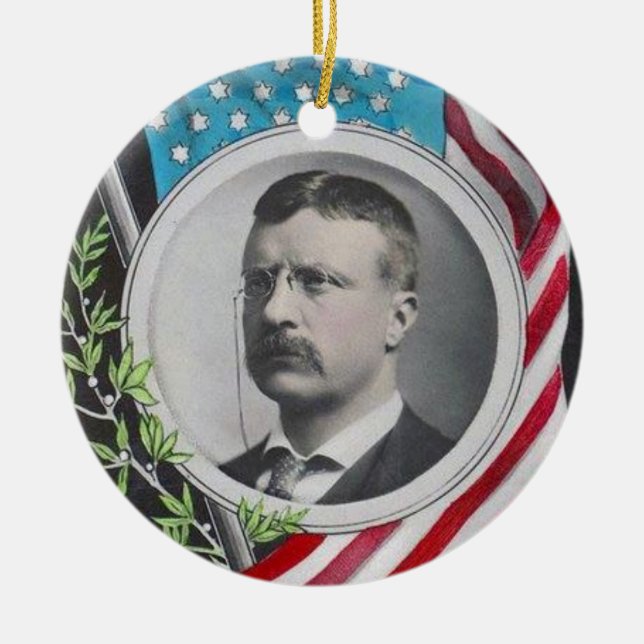 Theodore Roosevelt Julgransprydnad Keramik (Framsidan)