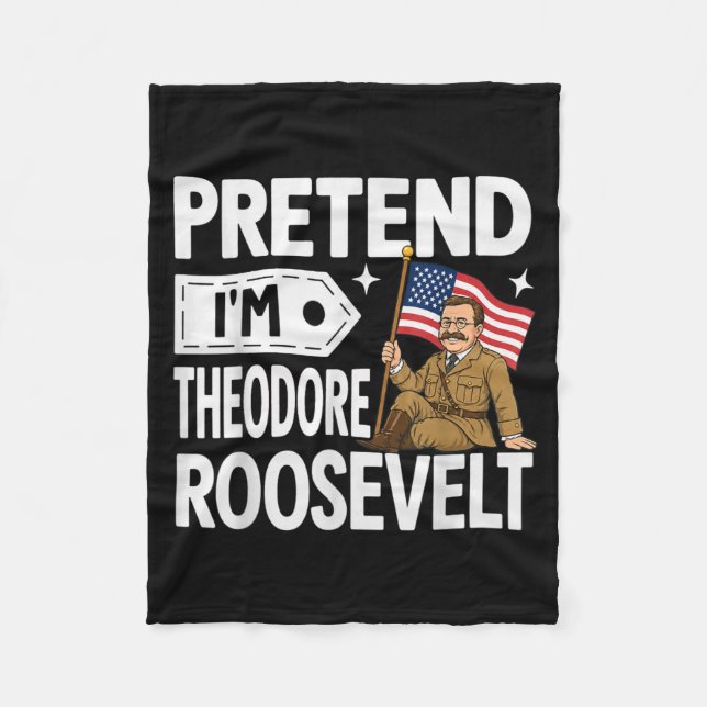 Theodore Roosevelt Kostym Halloween Förklädnad Fleecefilt (Framsidan)