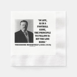 Theodore Roosevelt Liv Fotbollsspel Hit Line Pappersservett