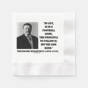 Theodore Roosevelt Liv Fotbollsspel Hit Line Pappersservett