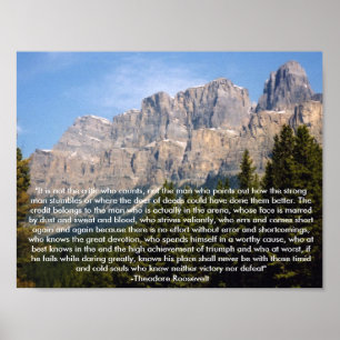 Theodore Roosevelt Motivational citationstecken Poster
