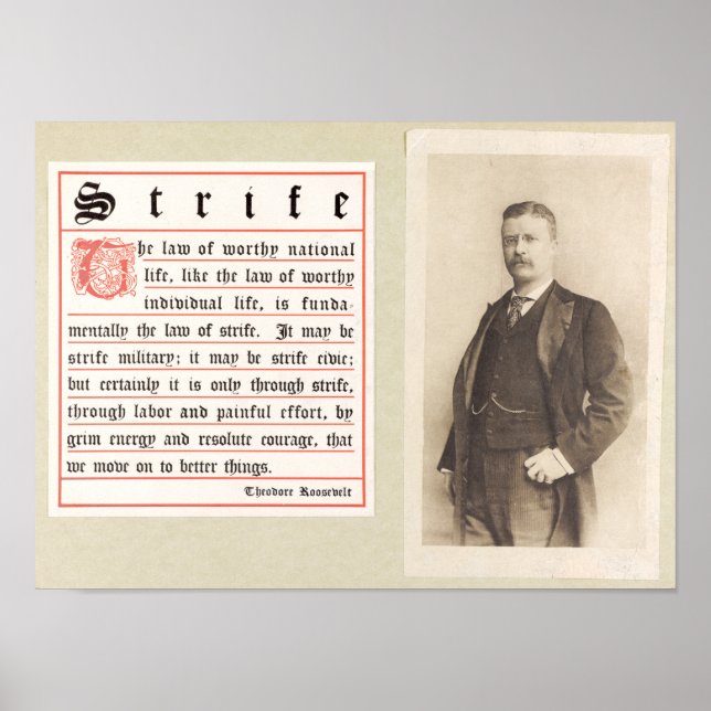 Theodore Roosevelt Motivational Poster (Framsidan)