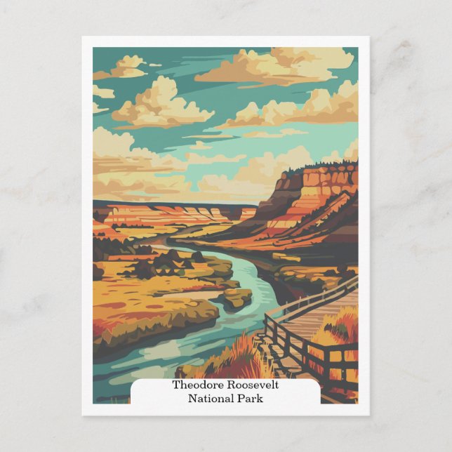 Theodore Roosevelt National Park, North Dakota, US Vykort (Framsida)