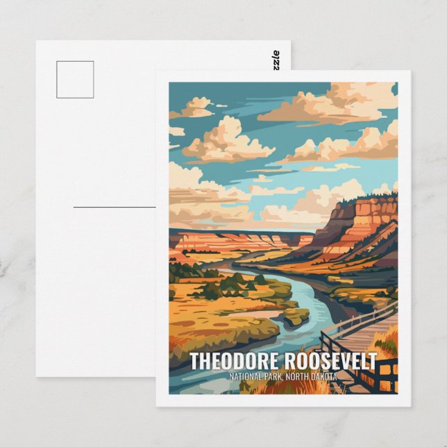 Theodore Roosevelt National Park North Dakota USA Vykort (Fram/baksida)