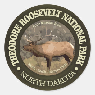 Theodore Roosevelt nationalpark (älgen) Runt Klistermärke