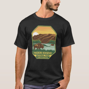 Theodore Roosevelt nationalpark Bison Retro T Shirt