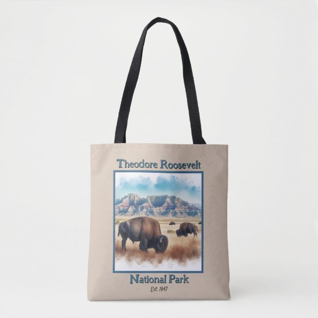 Theodore Roosevelt nationalpark Bison Souvenir Tygkasse (Framsida)