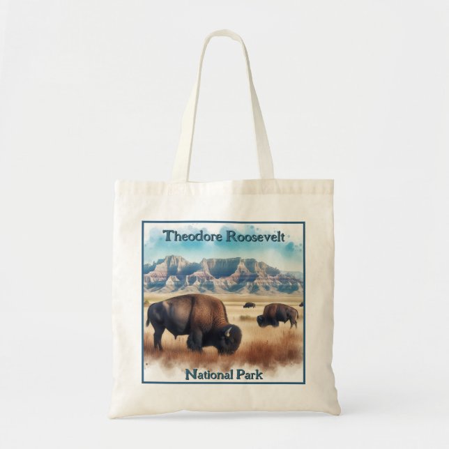 Theodore Roosevelt nationalpark Bison Souvenir Tygkasse (Framsidan)