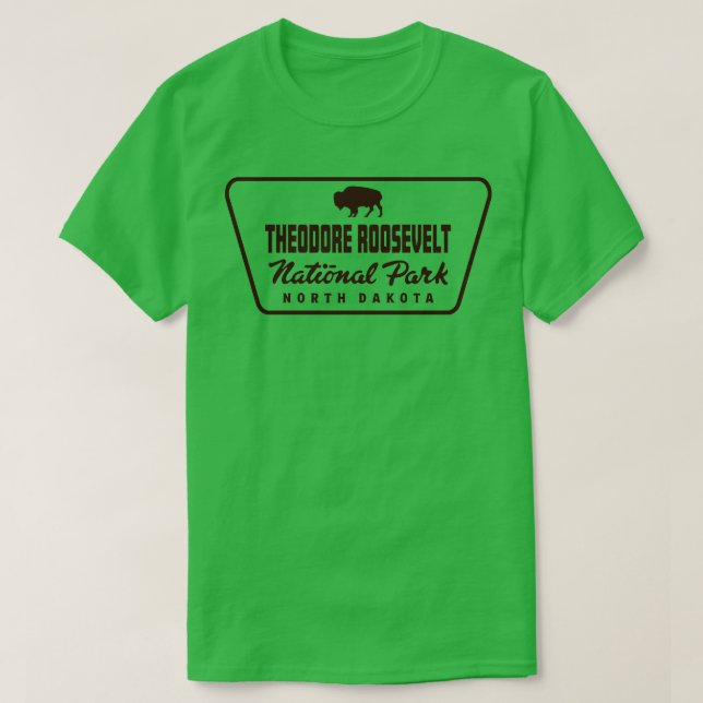 Theodore Roosevelt nationalpark Buffalo Badge Bro T Shirt (Design framsida)