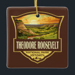 Theodore Roosevelt nationalpark Illustration Art Julgransprydnad Keramik<br><div class="desc">Konstruktion av vektorbilder i Theodore Roosevelt. Parken är en amerikansk nationalpark som består av tre geografiskt åtskilda områden av badland i westerna North Dakota.</div>