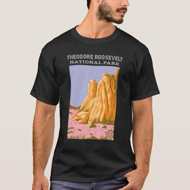 Theodore Roosevelt nationalpark North Dakota Camp T Shirt (Framsida)