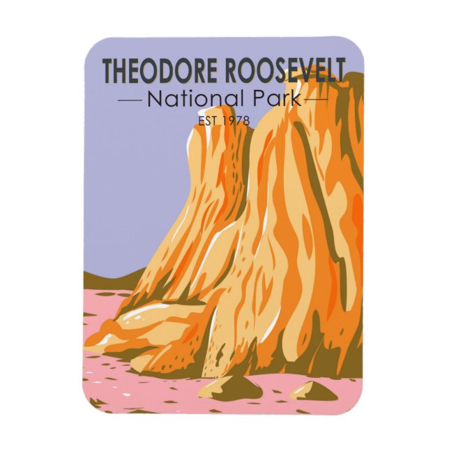 Theodore Roosevelt nationalpark North Dakota Magnet (Vertikal)