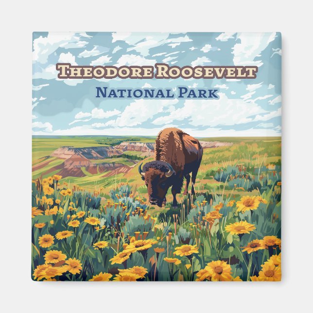 Theodore Roosevelt nationalpark North Dakota Magnet (Framsidan)