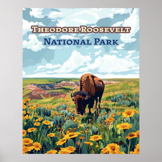 Theodore Roosevelt nationalpark North Dakota Poster (Framsidan)