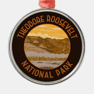 Theodore Roosevelt nationalpark Retro Distress Julgransprydnad Metall