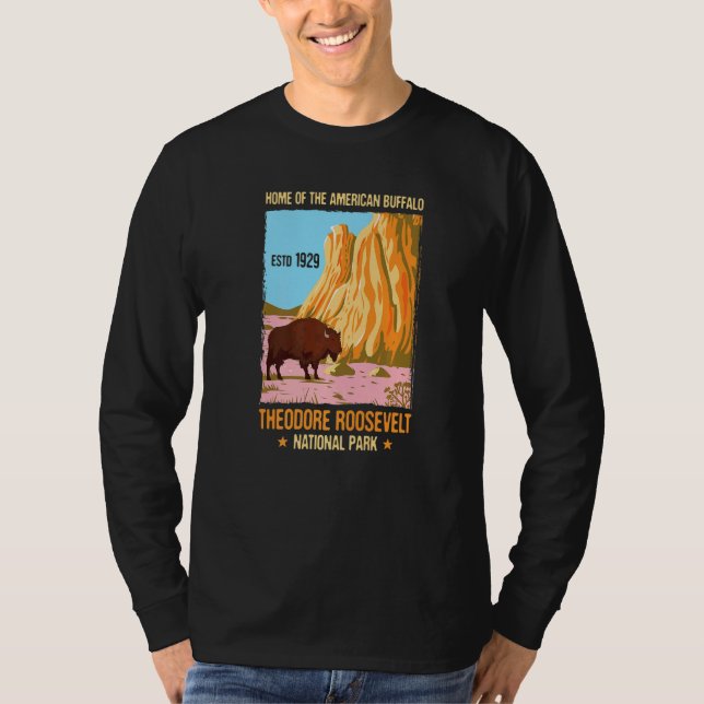 Theodore Roosevelt North Dakota Us nationalpark V T Shirt (Framsida)