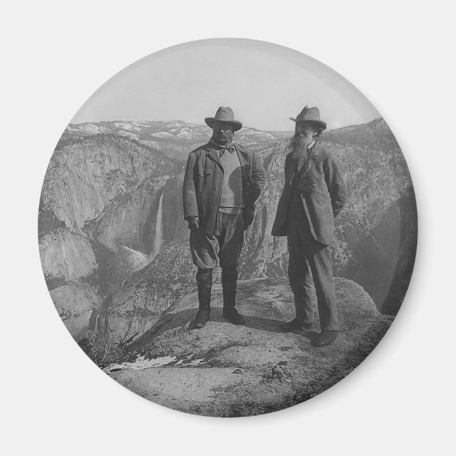 Theodore Roosevelt och John Muir på Glacier Point Magnet (Framsidan)